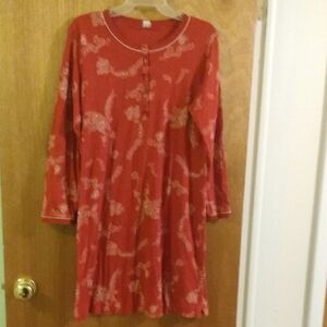 Calida night gown size M red white paisley soft cotton